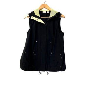 Chico's Zenergy Hooded Black Zip Up Vest